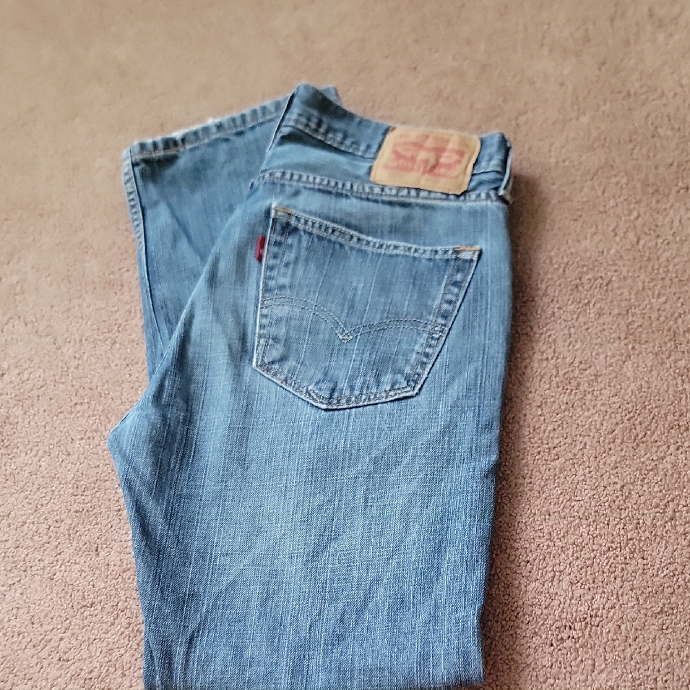 Levis 505 Blue Straight Jeans Classic Style